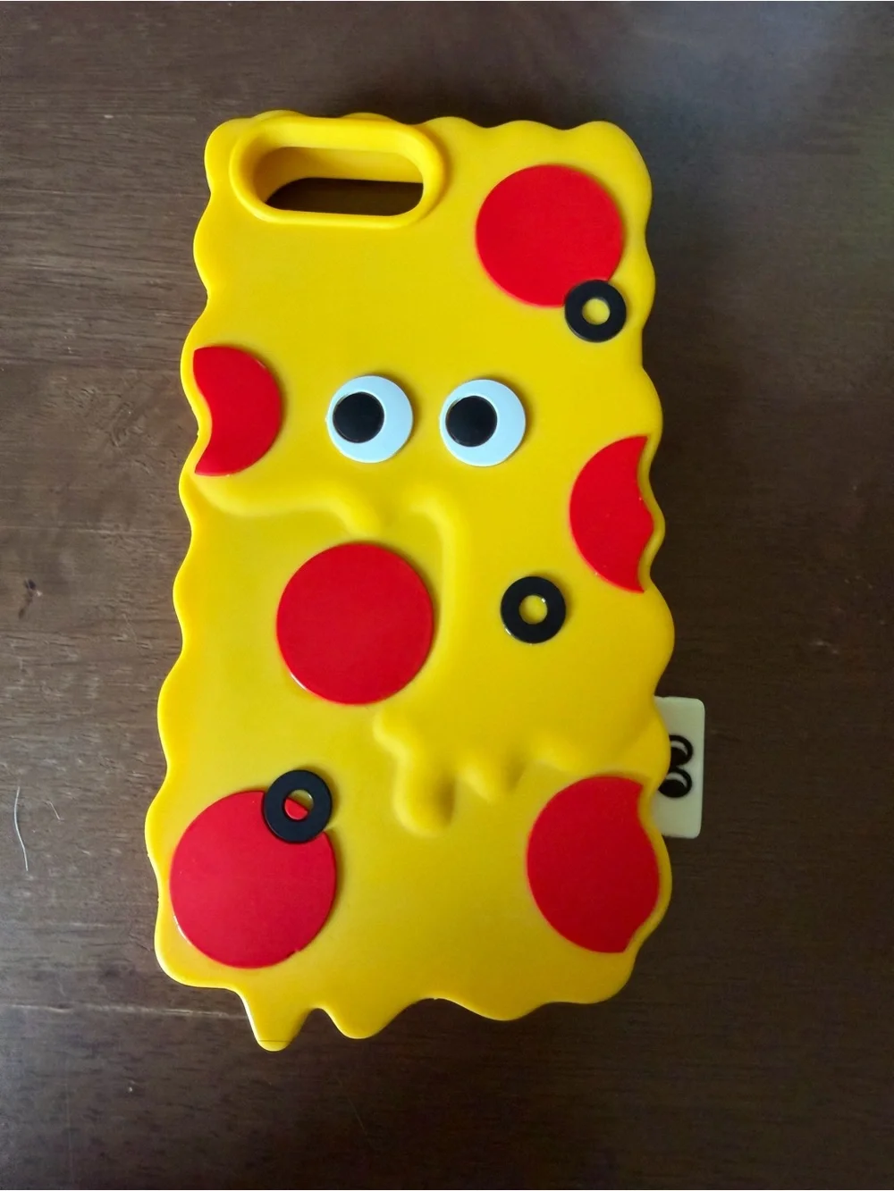 Yellow Cartoon Pizza Silicone Phone Case with Red Pepperoni